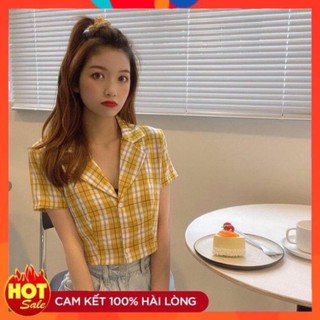 Áo sơ mi croptop cổ vest