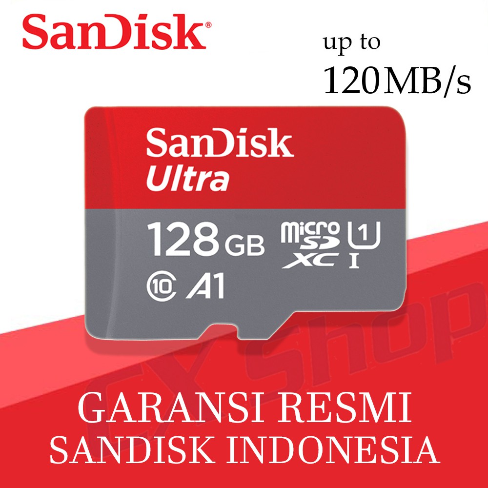 Micro Sd Sandisk Ultra Microsd 128gb A1 120mb / S Microsdxc Uhs-I