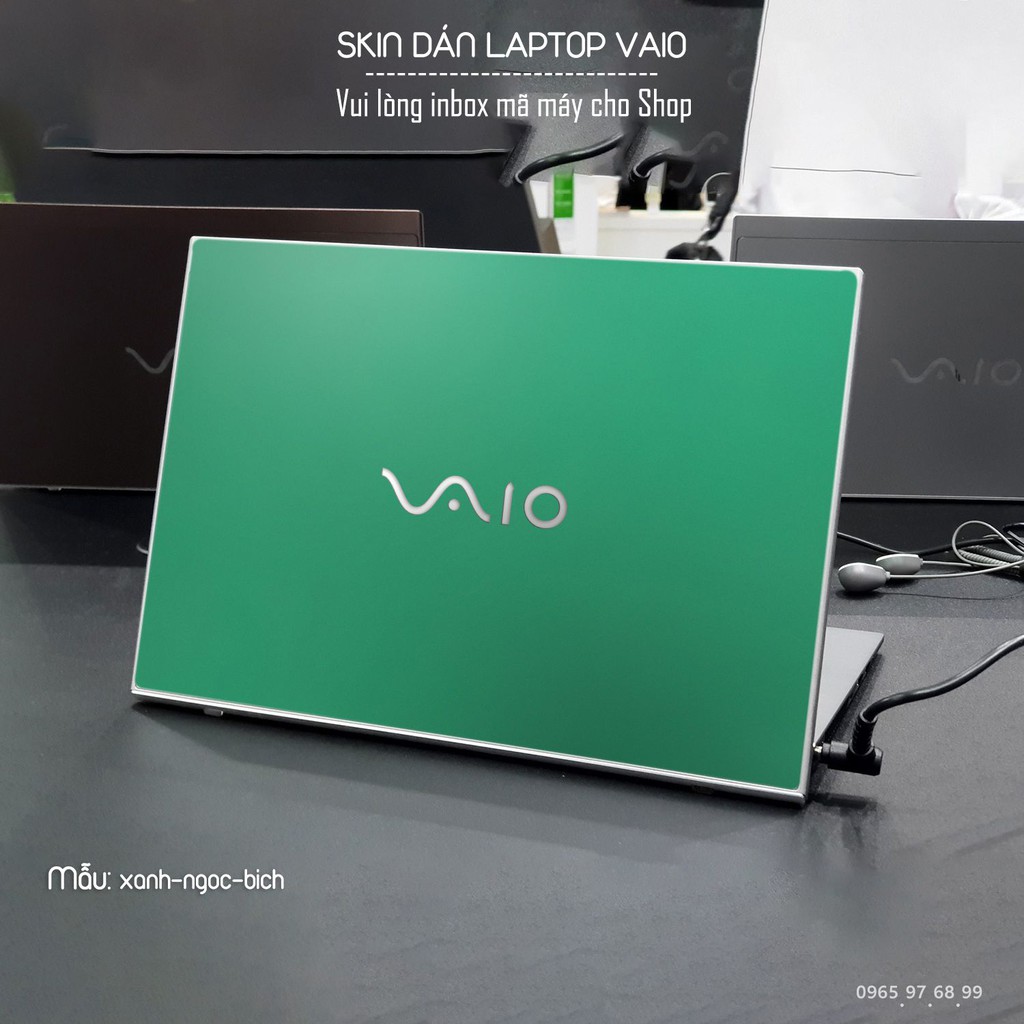 Skin dán Laptop Sony Vaio màu xanh ngọc bích (inbox mã máy cho Shop)
