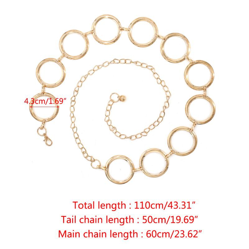 Thắt lưng phối vòng tròn kim loại phong cách Hàn Quốc cho nữ