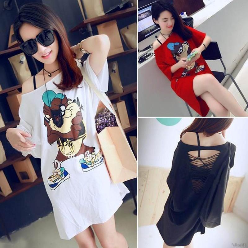 FREESHIP ĐƠN 99K_ Đầm suông in hình hoạt hình có size lớn cho nữ