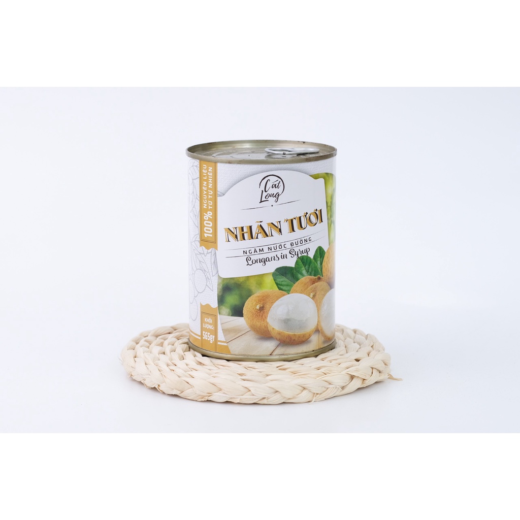 Nhãn tươi ngâm nước đường cao cấp Asia Home Cát Long 565gr