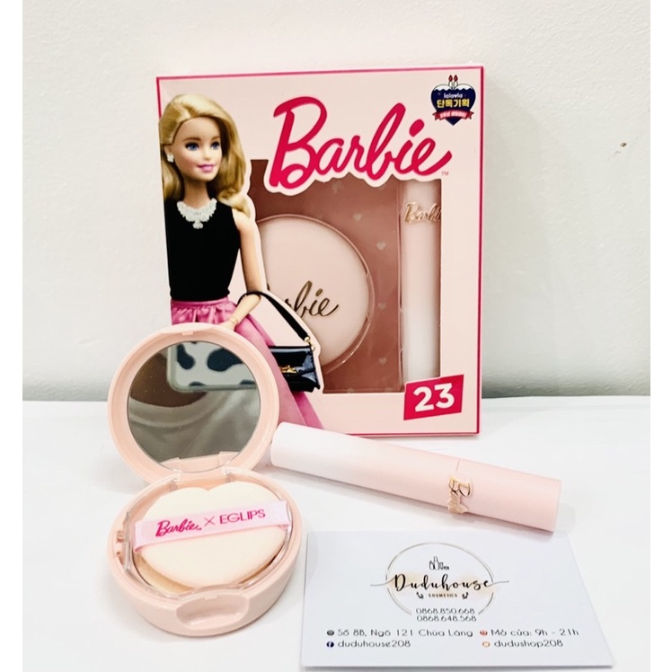 Set phấn Eglips x Barbie Blur Powder Pact 21 và Son Misty Velvet Tint 03 Limited Edition