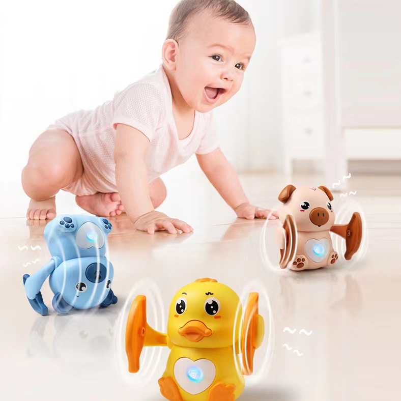 Đồ Chơi Khỉ Lăn Điện Tử Có Đèn Và Nhạc Điều Khiển Bằng Giọng Nói Cho Bé