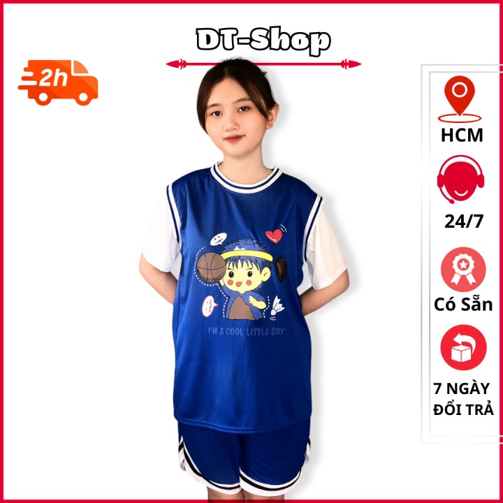 set đồ nam Little Boy chất thun lưới mè đủ size từ 35 - 70kg phong cách trẻ trung