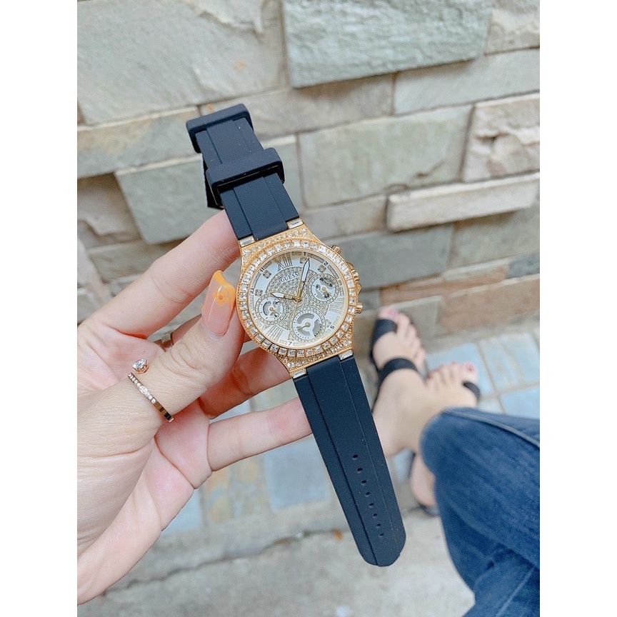 Đồng Hồ Nữ guess gw0257l1 , Dây Cao Su Đen, Size 36mm