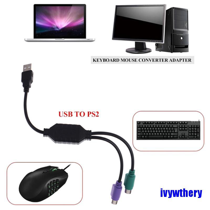 1 Cáp Chuyển Đổi Usb Male Sang Dual Ps2 Female Cho Bàn Phím / Chuột