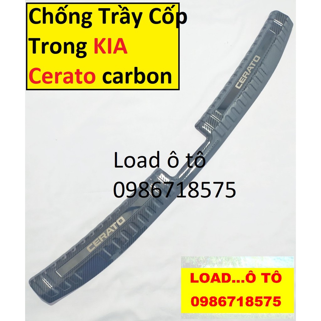 Ốp Bậc Cửa, Nẹp Bước Chân, Cốp Sau KIA Cerato 2019-2021 Vân Carbon Cao Cấp