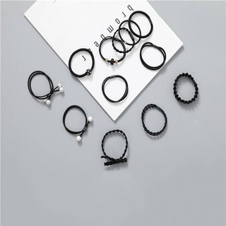 Sét 12 dây buộc tóc chun Hàn Quốc (không hộp)