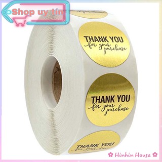 Cuộn 500 Nhãn Dán Vàng Thank You Loại Đẹp
