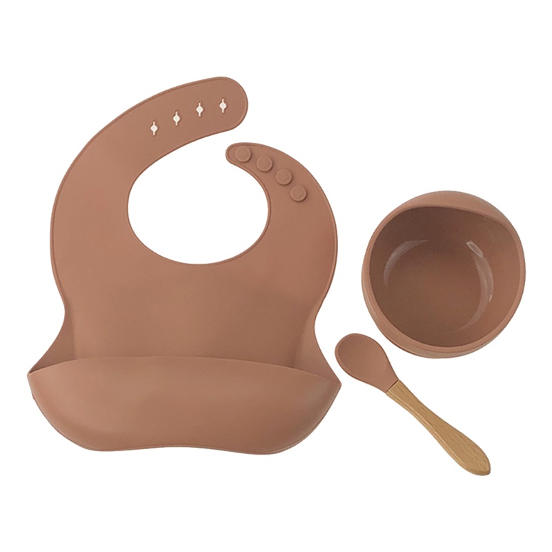 Bộ 3 Dụng Cụ Ăn Bằng Silicone Chống Trượt Chống Thấm Nước Cho Bé