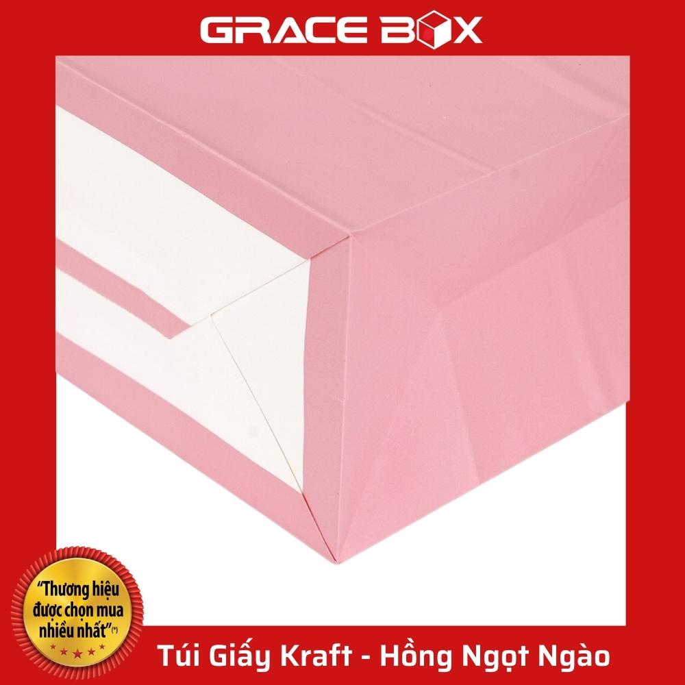 Túi Giấy Kraft Nhật Cao Cấp - Màu Hồng Nhạt - Siêu Thị Bao Bì Grace Box