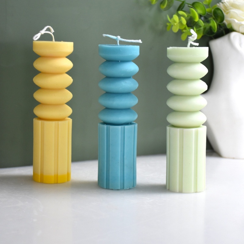 Khuôn Silicone Làm Nến Hình Trụ DIY