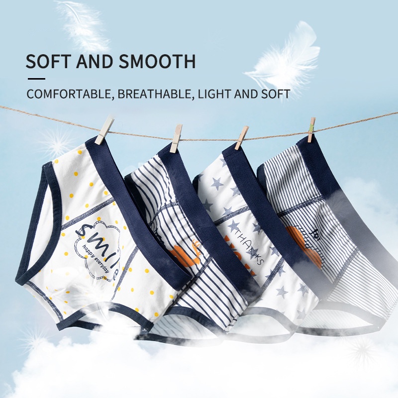 Quần Lót Tam Giác Chất Liệu cotton Mỏng Thời Trang Mùa Hè Dành Cho Bé Trai 2-12 Tuổi