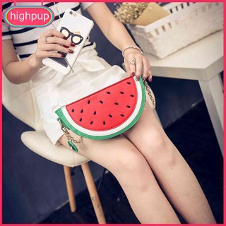 Túi đeo vai da pu hình trái cam / dưa hấu thời trang