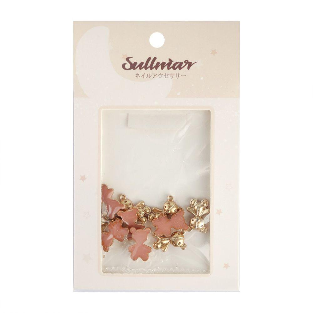 OCEANMAP Hạt Charm Hình Gấu 3D Dễ Thương Trang Trí Móng Tay