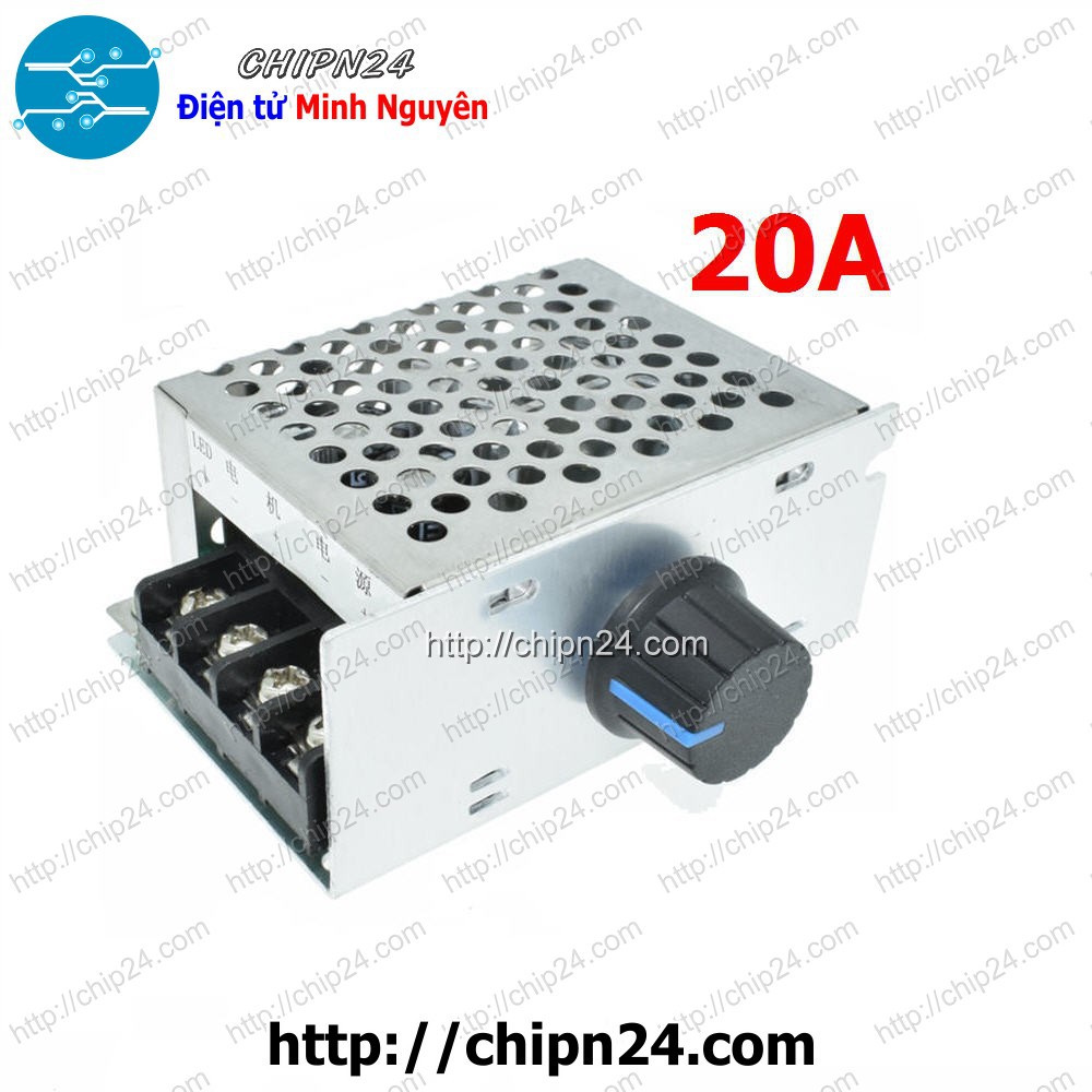 [1 MẠCH] Dimmer DC 20A 12V24V36V48V (Có hộp bảo vệ) (Bộ điều khiển tốc độ Động cơ DC 20A)