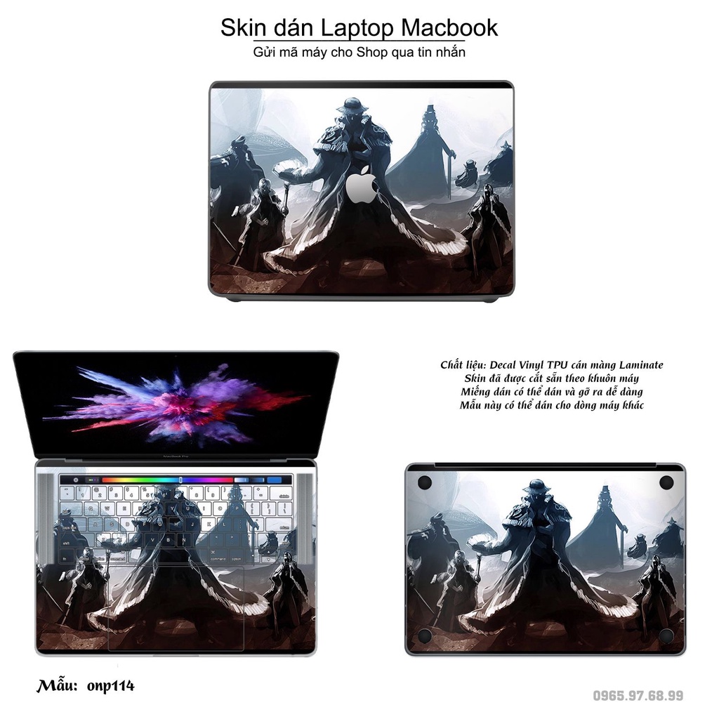 Skin dán Macbook mẫu One Piece (đã cắt sẵn, inbox mã máy cho shop)