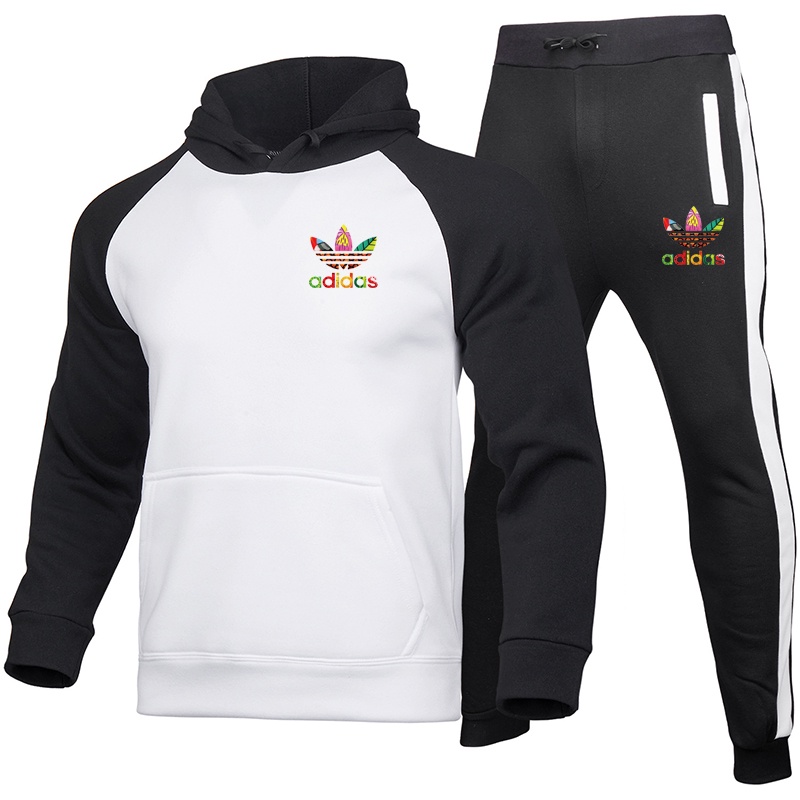 Bộ Áo Hoodie Dài Tay + Quần Dài In Họa Tiết Adidas Phong Cách Harajuku Thời Trang Thu Đông 2022 Cho Nam Và Nữ