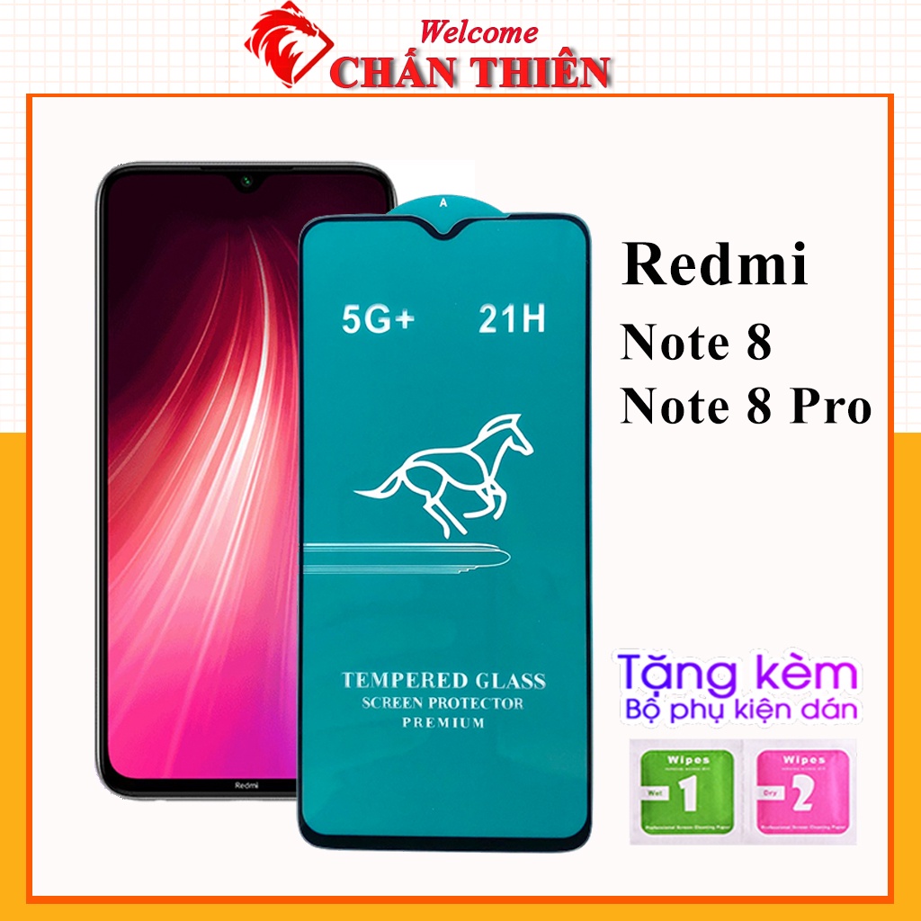 Kính cường lực xiaomi redmi note 8 note 8 pro full màn OG xanh cao cấp tặng kèm khăn lau màn hình [OG]