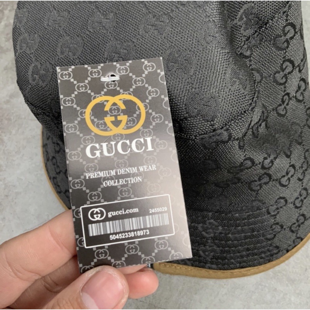 Mũ Bucket vành tròn GUCCI vải Kaki dày đội thoáng mát thời trang NEW 2021