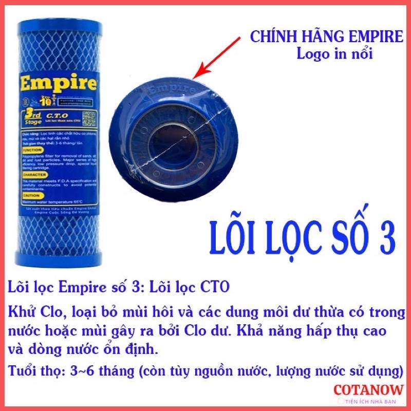 Lõi lọc nước 1 2 3 phù hợp tất cả máy lọc nước hàng chính hãng tiện dụng