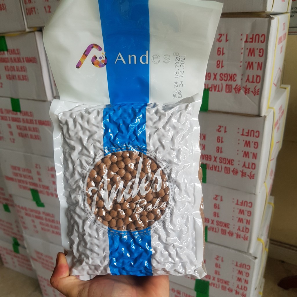 Trân Châu Đài Loan (Sợi, Tròn) Andes Tapioca Gói 3kg