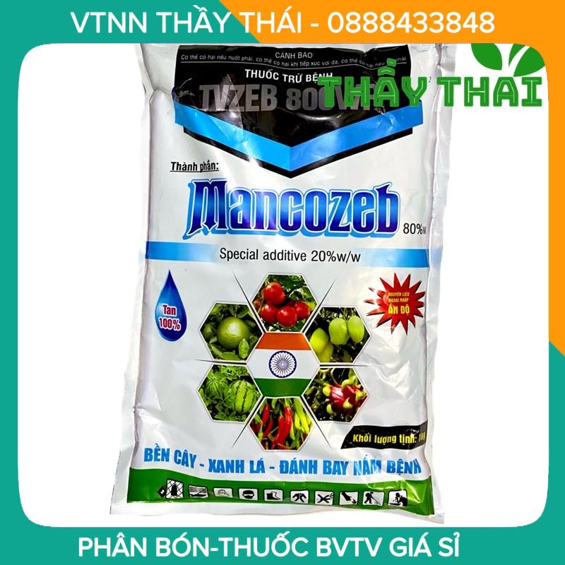 Mancozeb xanh 80%  Thuốc trừ bệnh TVZEB 800wp - trừ bệnh vàng lá-rụng lá-rỉ sắt-thán thư, nhiều loại nấm