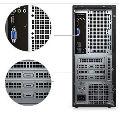 Máy tính để bàn Dell Vostro 3670MT (i5 9400/4GD4/1TB/DVDRW/Win10) - J84NJ5W - Hàng Chính Hãng