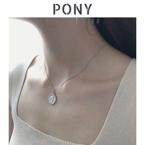 Vòng cổ nữ hình đồng xu phong cách Hàn Quốc nhẹ nhàng - dây chuyền PONY V9