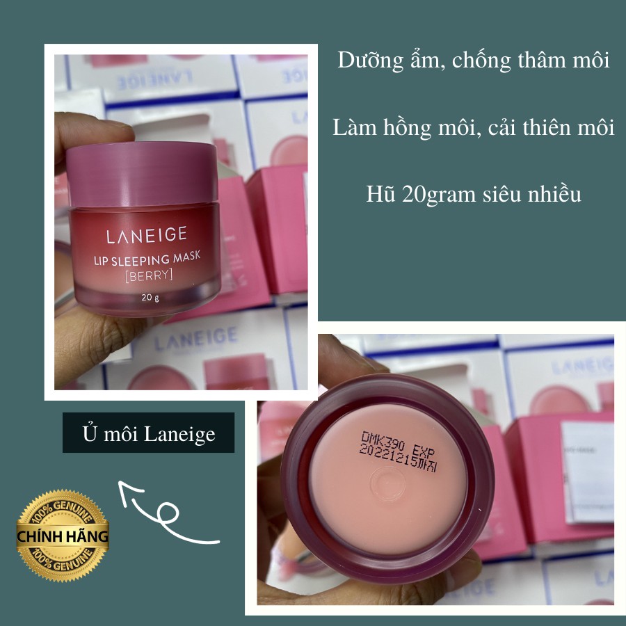 Mặt Nạ Giảm Thâm Môi Laneige Lip Sleeping Mask Berry 20gram Làm Hồng Môi, Dưỡng Ẩm