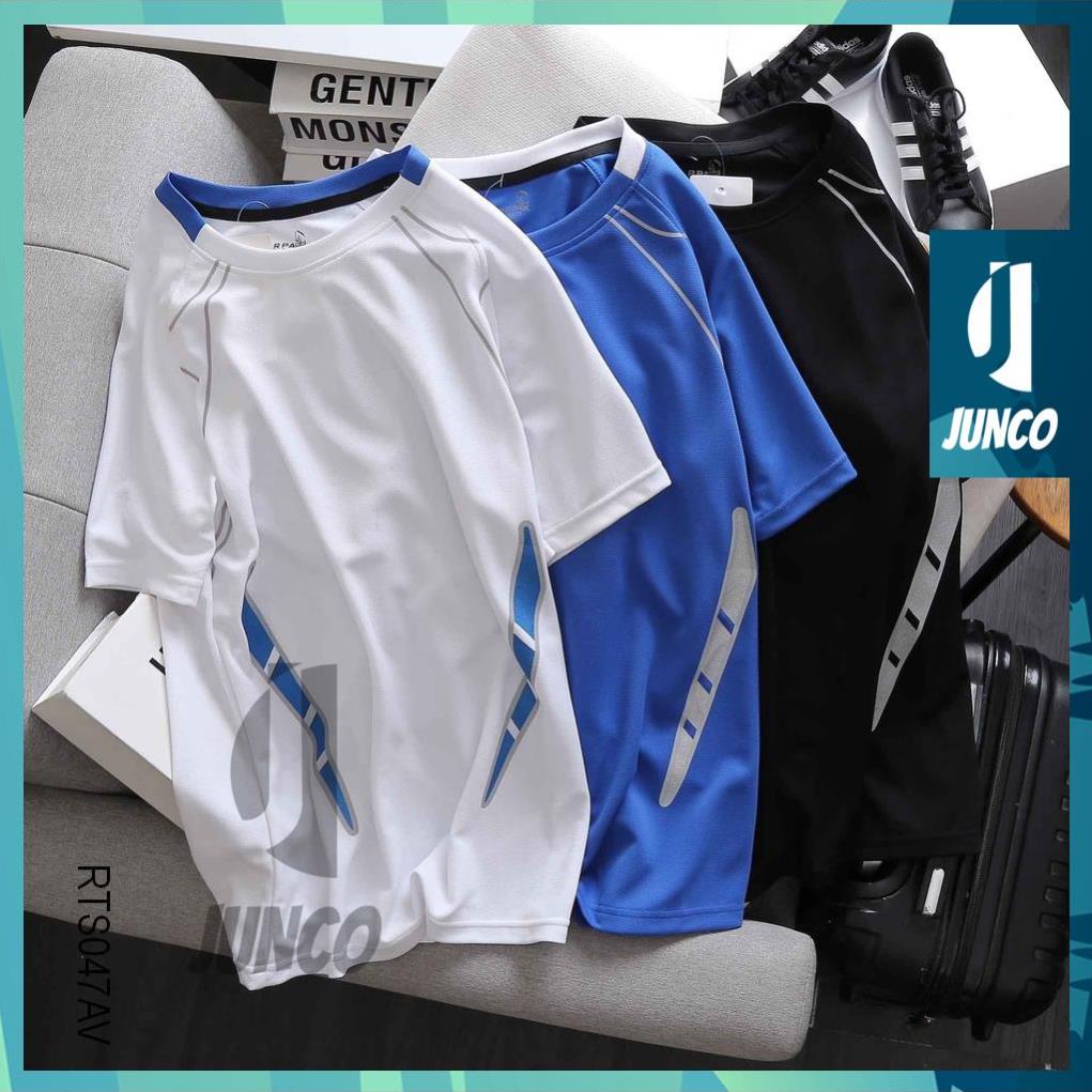 Áo phông tập gym nam JUNCO RTS047 màu Đen, Trắng, Xanh bích