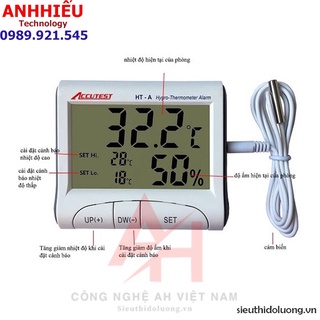 Nhiệt ẩm kế ht a, đồng hồ đo nhiệt độ độ ẩm accutest ht-a
