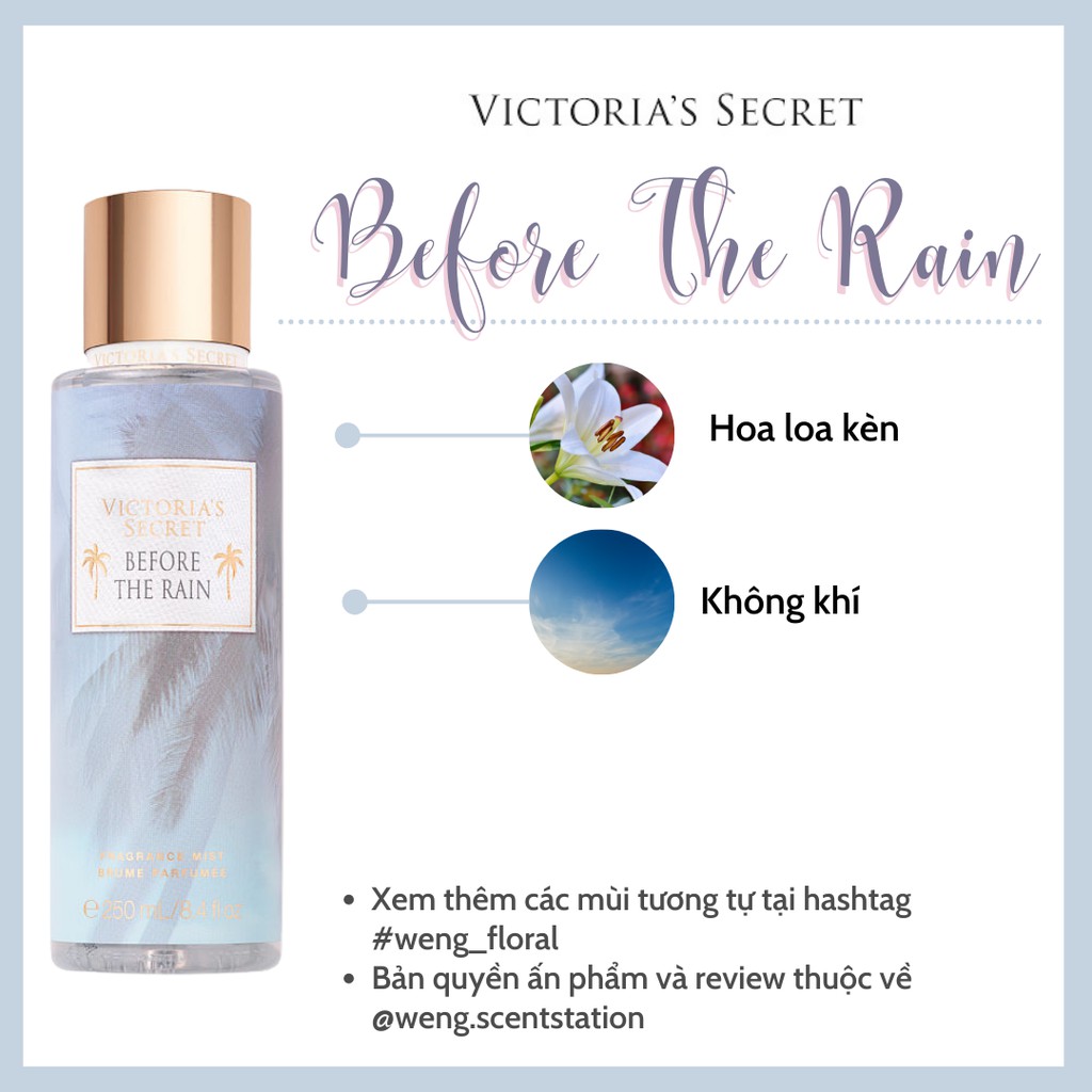 Xịt thơm toàn thân Victoria’s Secret mùi Before The Rain