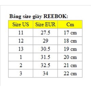 Giầy REEBOK xuất dư cho bé trai