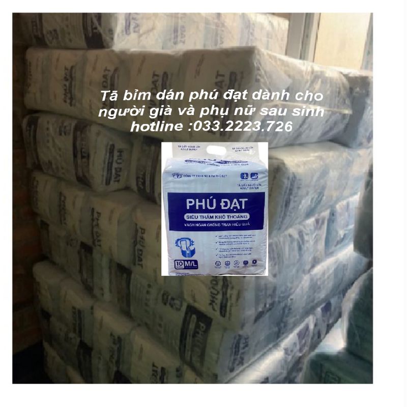 Tã bỉm dán phú đạt có hai vách chống chào, dành cho người già, phụ nữ sau sinh siêu thấm hút ,Size 40-80kg