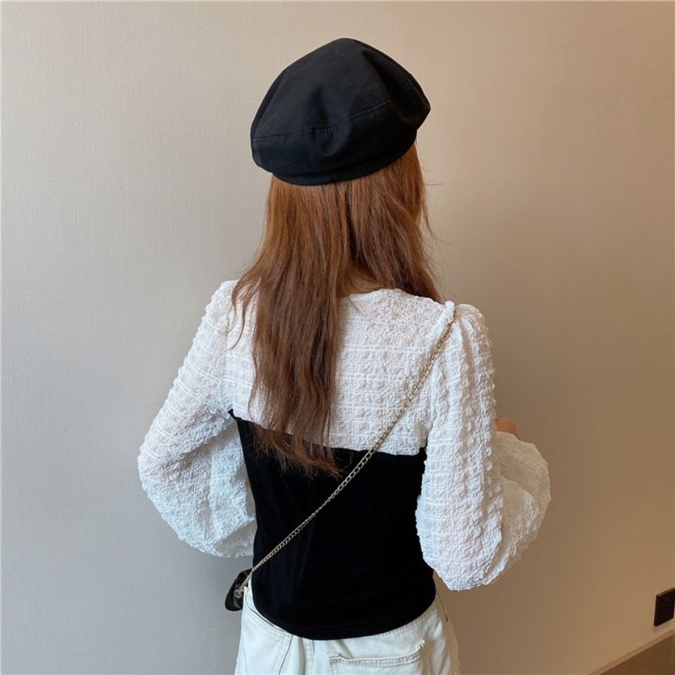 Áo kiểu nữ dài tay dáng rộng thời trang Hàn Quốc ngọt ngào