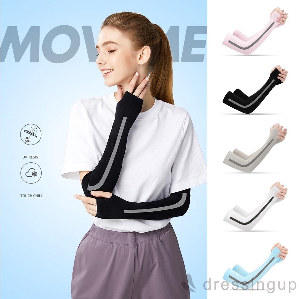 Ống Tay Áo Dài Bằng Lụa Chống Nắng Cho Các Hoạt Động Ngoài Trời