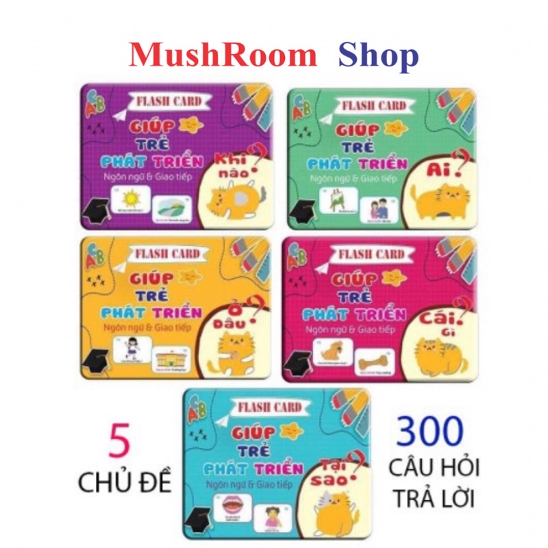 Bộ Thẻ Flash Card 300 Câu Hỏi Và Trả Lời Giúp Bé Phát Triển Ngôn Ngữ, Giao Tiếp