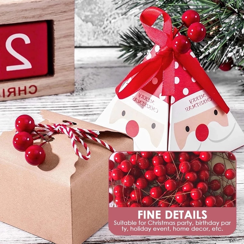 Set 50 Quả Mọng Đỏ Nhân Tạo Mini Bằng Xốp Dùng Để Trang Trí Tiệc Cưới/Năm Mới