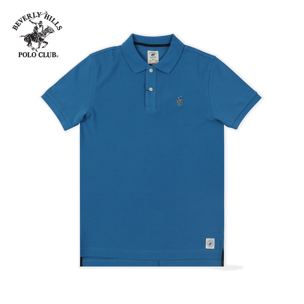 Áo polo ngắn tay BEVERLY HILLS POLO CLUB Slimfit màu xanh biển 100% cotton - PMSSS20TL041