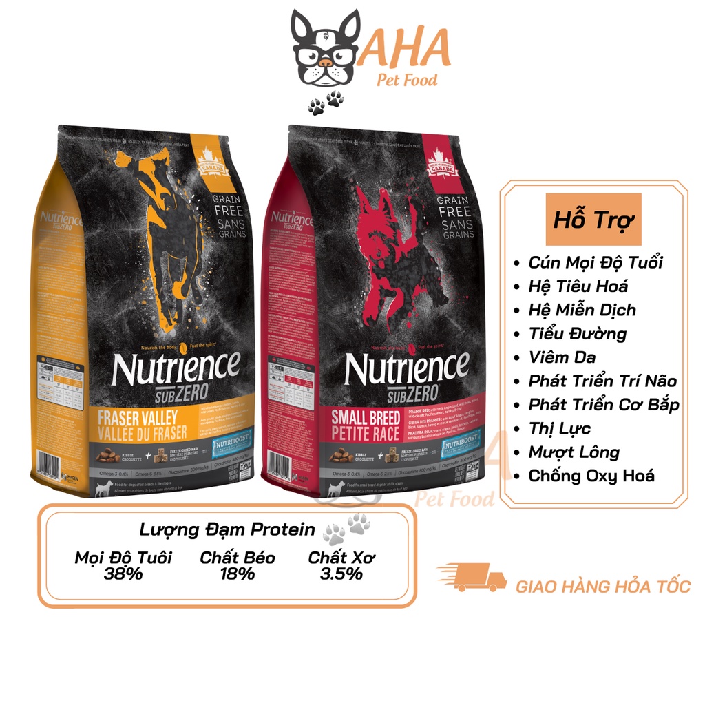 Thức Ăn Hạt Cho Chó Nutrience Subzero Bao 500g & 2,27kg - Thịt Bò, Gà Tây, Cá Hồi, Cá Tuyết, Cá Trích, Rau Củ & Trái Cây