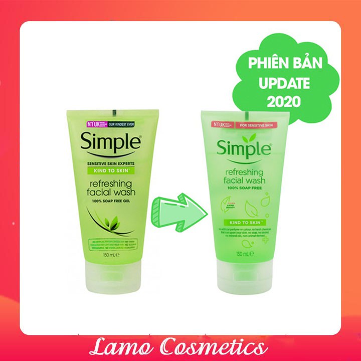  [MẪU MỚI NHẤT] Sữa Rửa Mặt Simple Kind To Skin Refreshing Facial Wash Gel