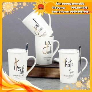 Ly sứ cốc sứ kèm thìa 400 ml & 450 ml anhduonghomekit