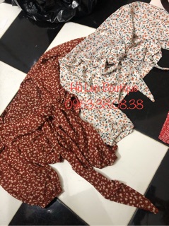 ÁO CROP HOA CỘT NƠ NGỰC (KÈM HÌNH THẬT)