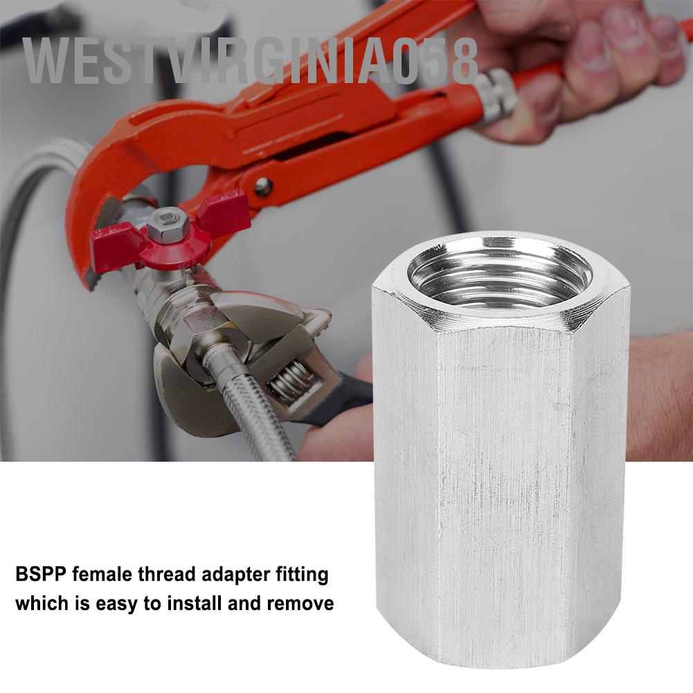 Hàng Hot Thép không gỉ BSPP Sợi nữ Sợi dây nối Hex Nut Rod Adapter Phù hợp cho kết nối đường ống nước Hàng giao ngayWestvirginia058