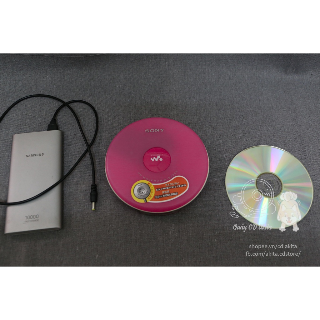 Máy nghe đĩa CD Sony Walkman D-EJ002 màu hồng