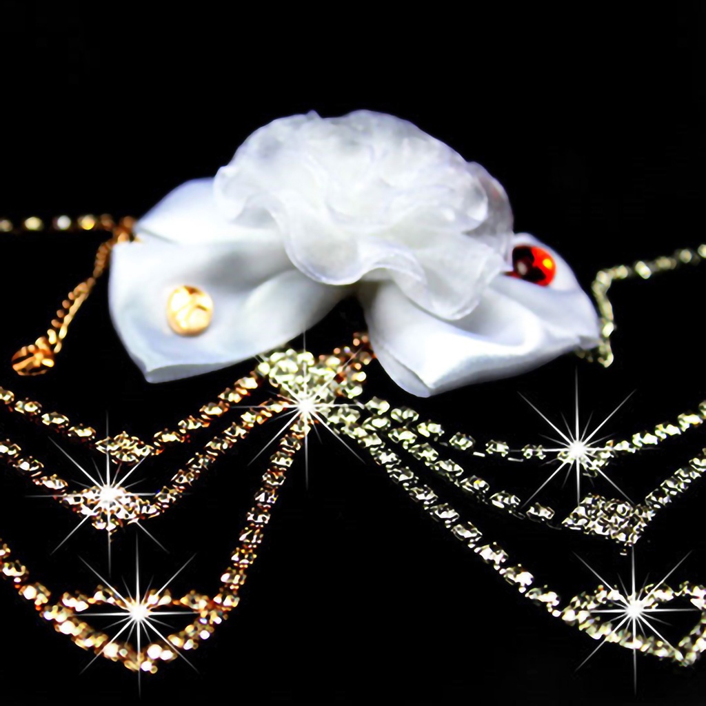 Bộ dây chuyền nhiều tầng mặt hình trái tim + đôi khuyên tai đính đá nhân tạo lấp lánh cho nữ