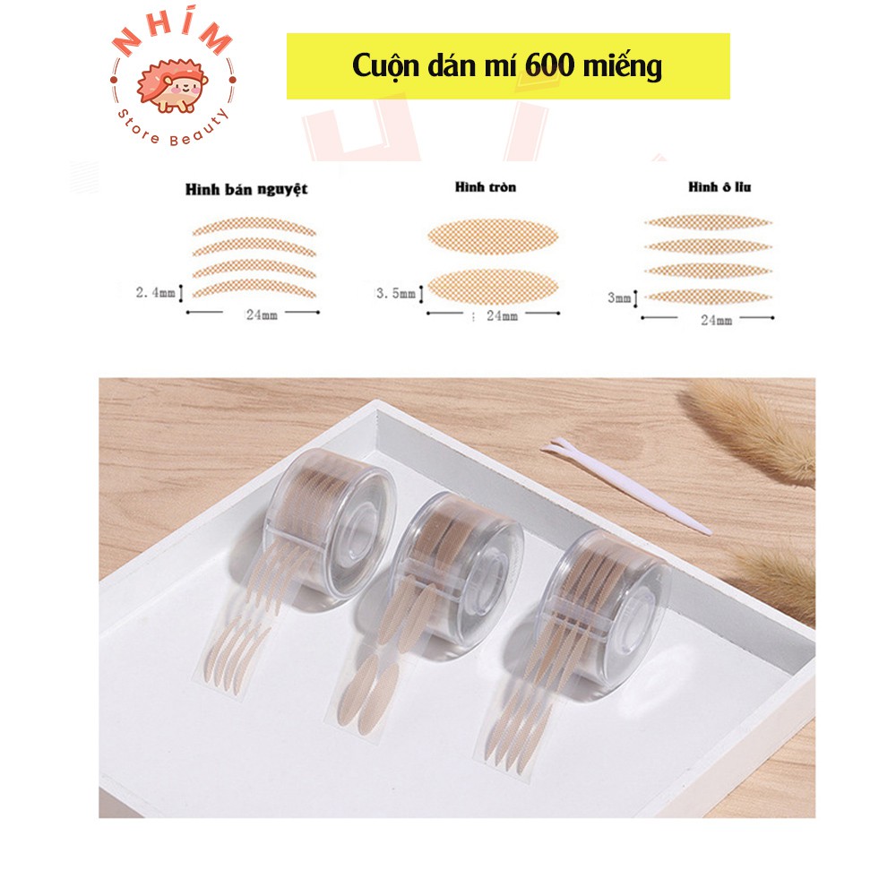 Cuộn dán kích mí 600 miếng tàng hình tạo mắt hai mí