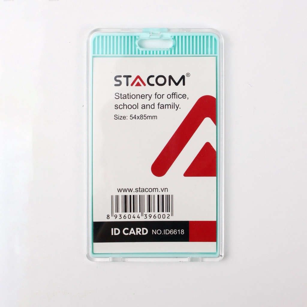Thẻ đeo bảng tên nhựa PS trong suốt STACOM ID6618